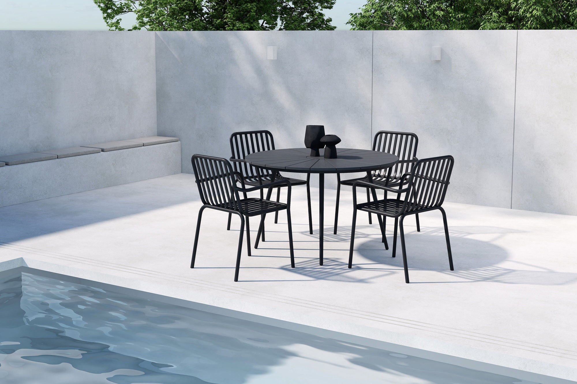 Venture Home San Vito spisebord - Black + Peking Diningchair - Black x 4