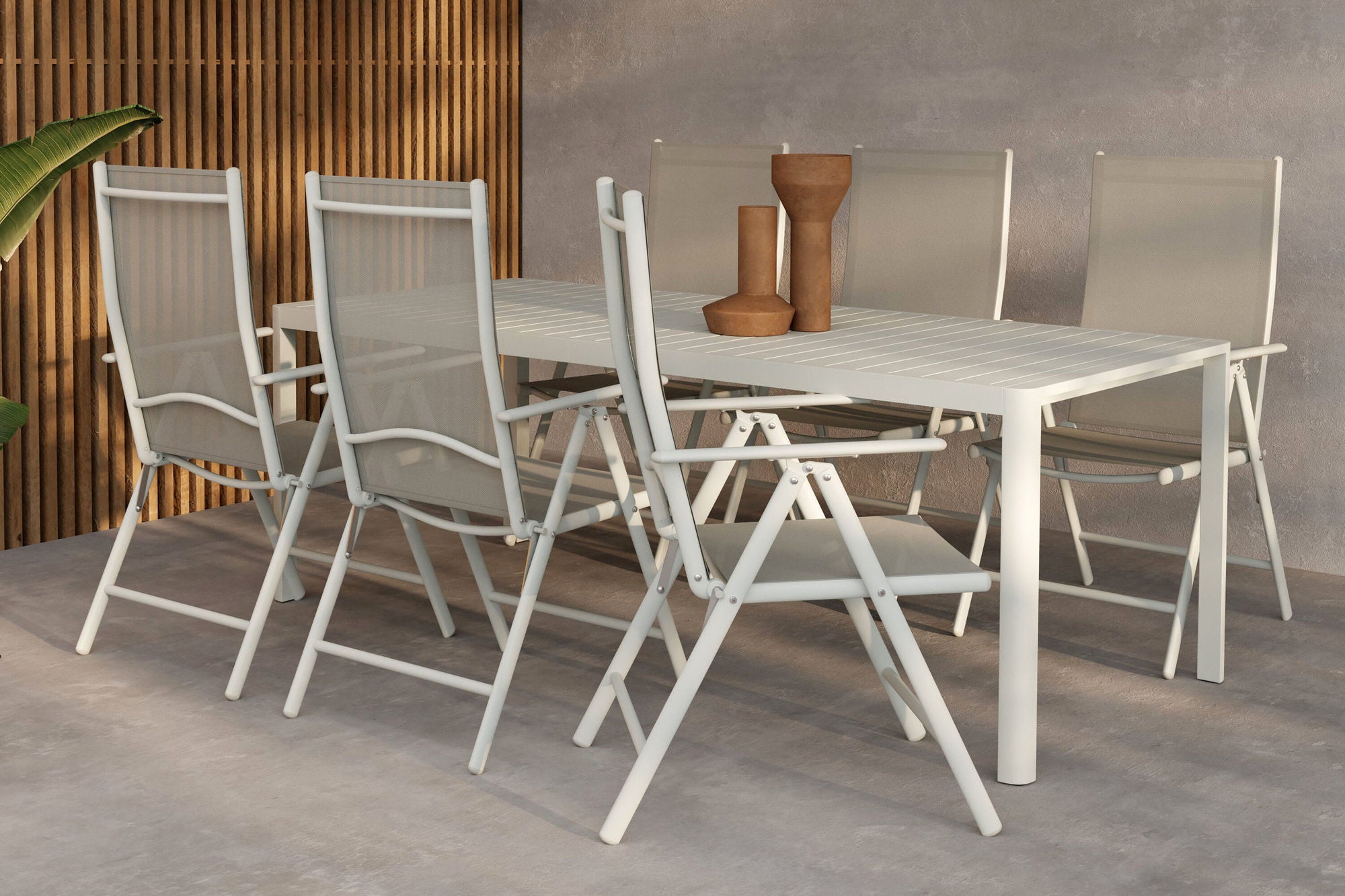 Venture Home Giardini spisebord - Beige + Break Diningchair - Beige x 6