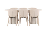 Venture Home Narvik bord - Beige with 6 Astoria stol - Beige
