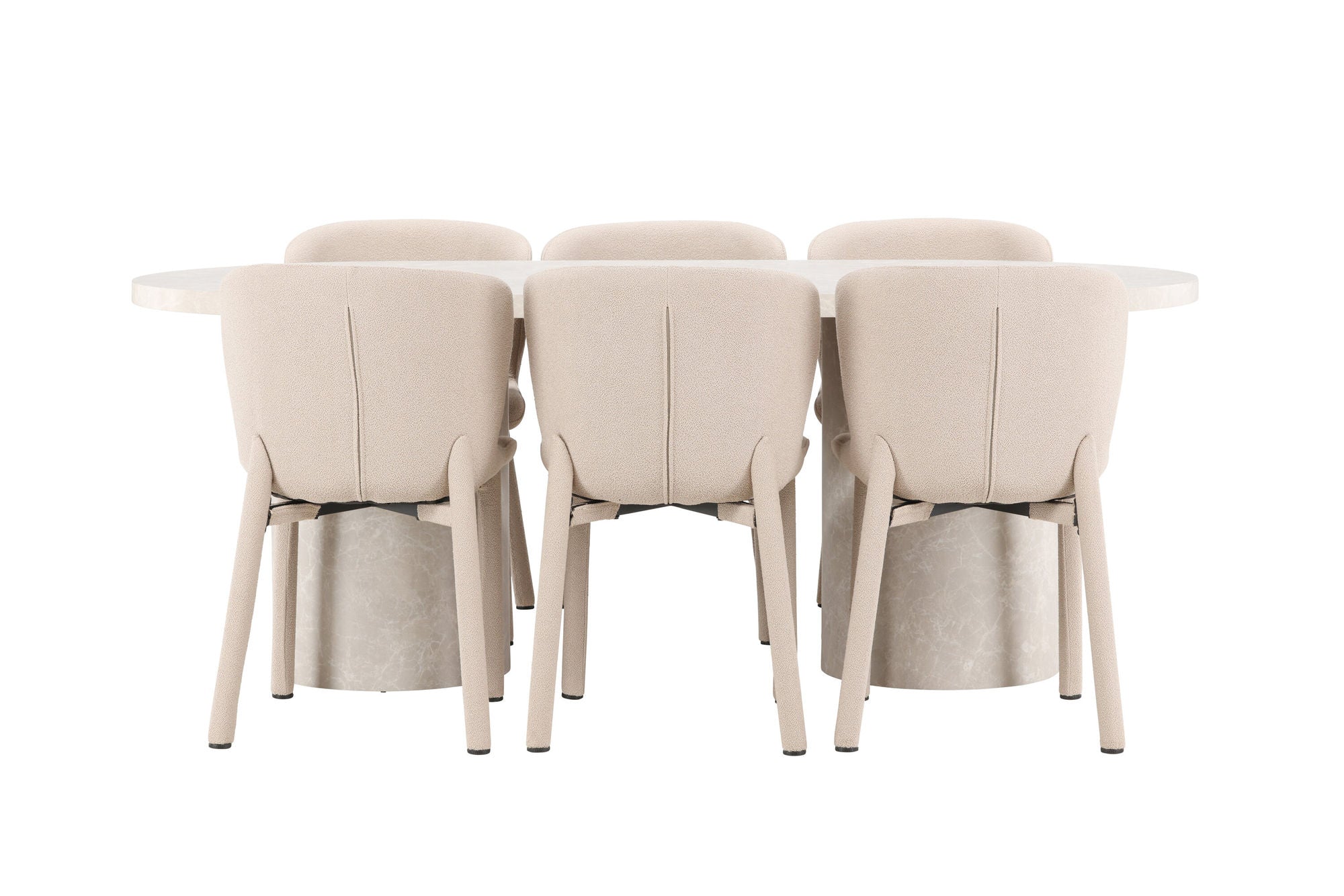 Venture Home Narvik bord - Beige with 6 Astoria stol - Beige