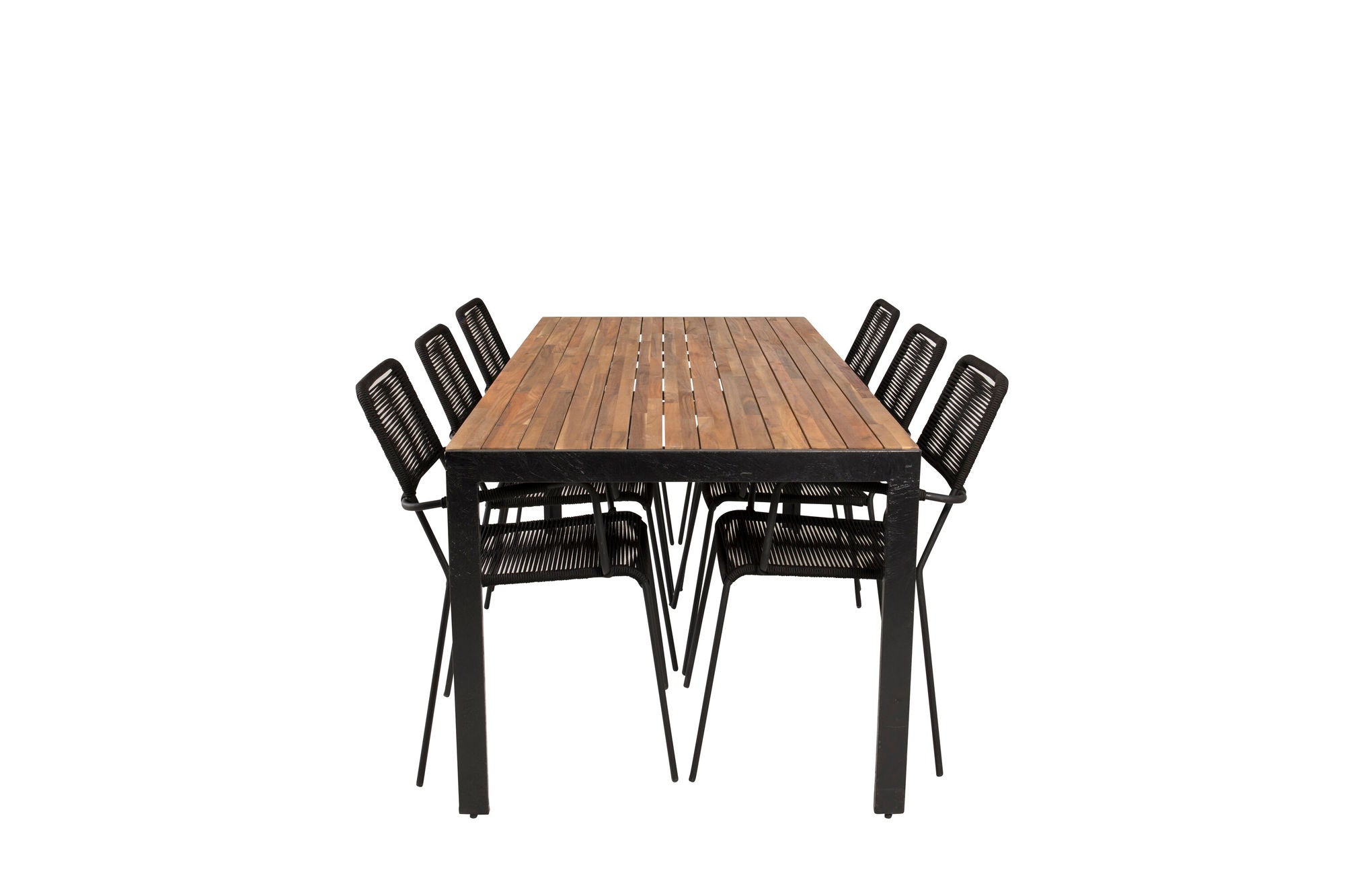 Venture Home Bois spisebord 200*100cm - Black Legs / Acacia +Lindos Armchair - Black Alu