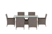 Venture Home Lefkas Rectangular Dining Set - Brown Steel Rattan