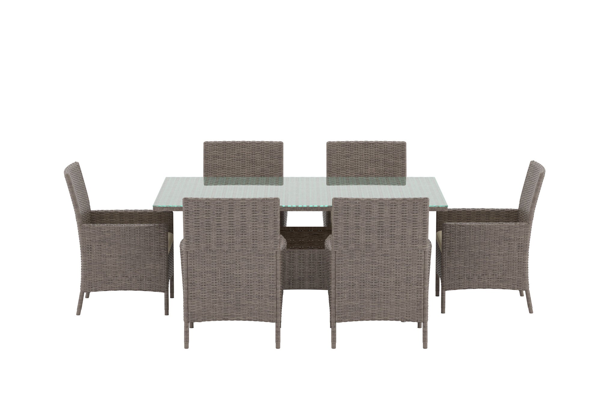 Venture Home Lefkas Rectangular Dining Set - Brown Steel Rattan