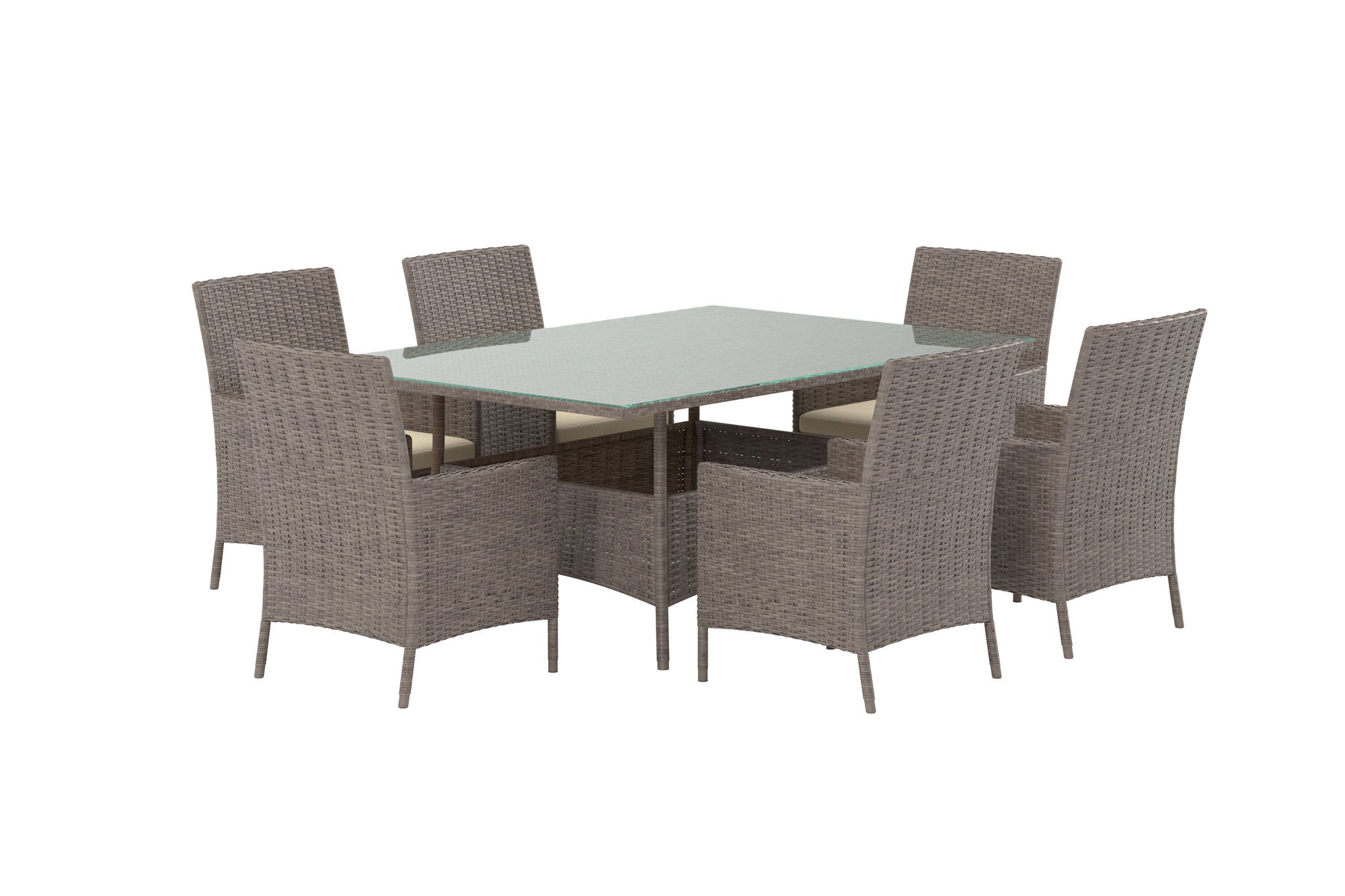 Venture Home Lefkas Rectangular Dining Set - Brown Steel Rattan