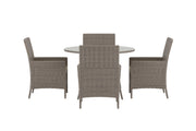 Venture Home Lefkas rund Dining Set - Brown Steel Rattan