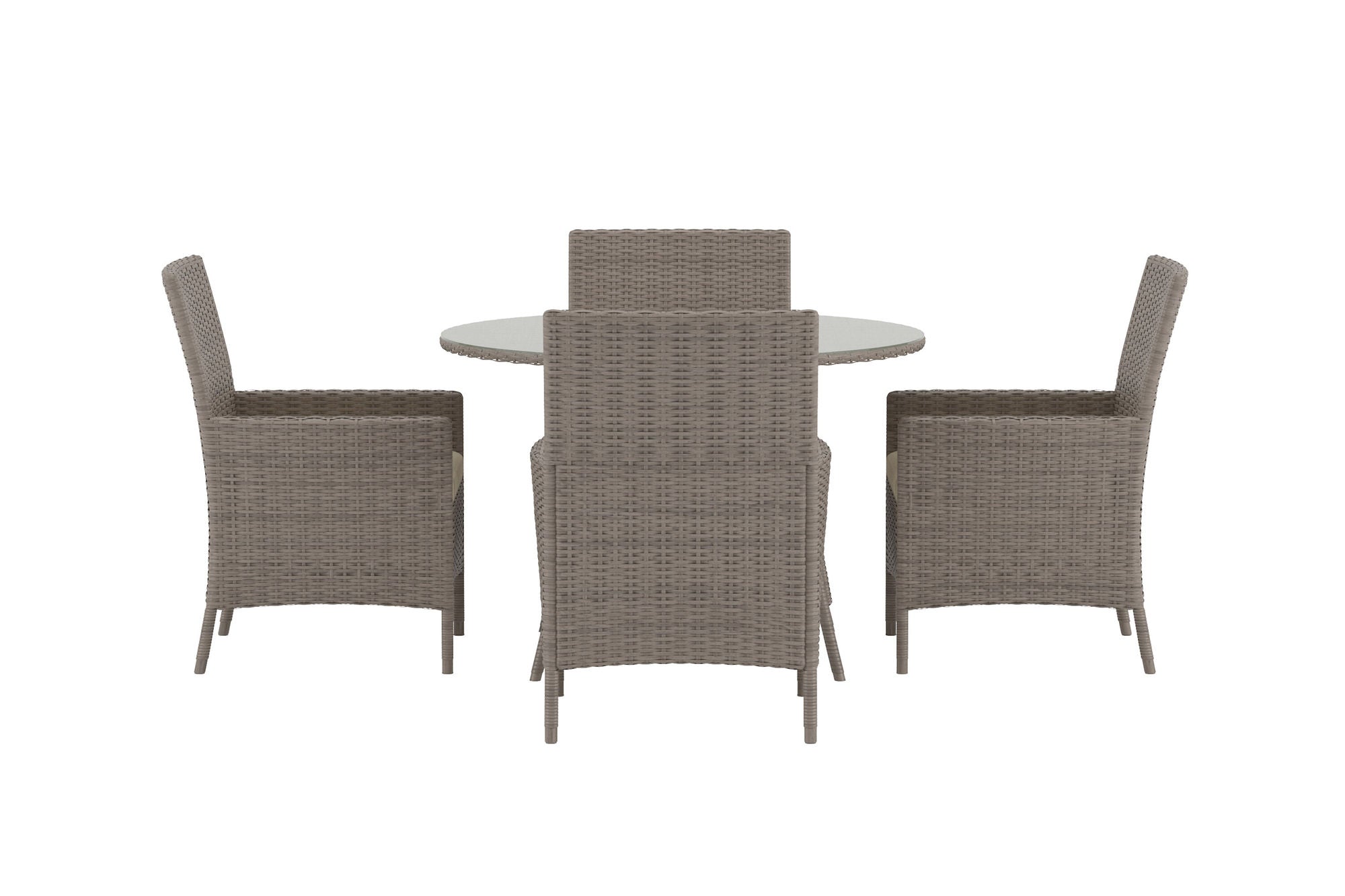 Venture Home Lefkas rund Dining Set - Brown Steel Rattan