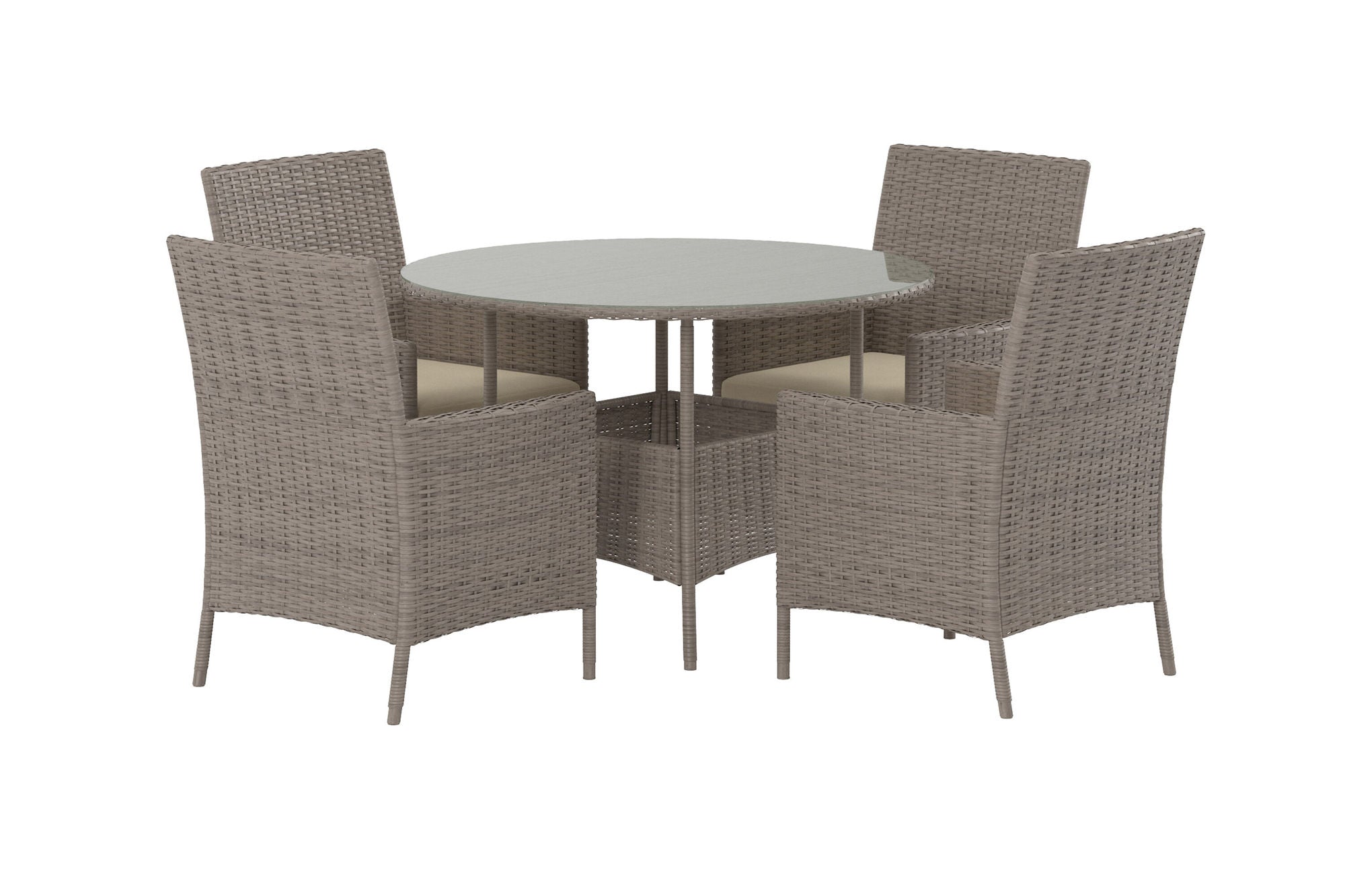 Venture Home Lefkas rund Dining Set - Brown Steel Rattan