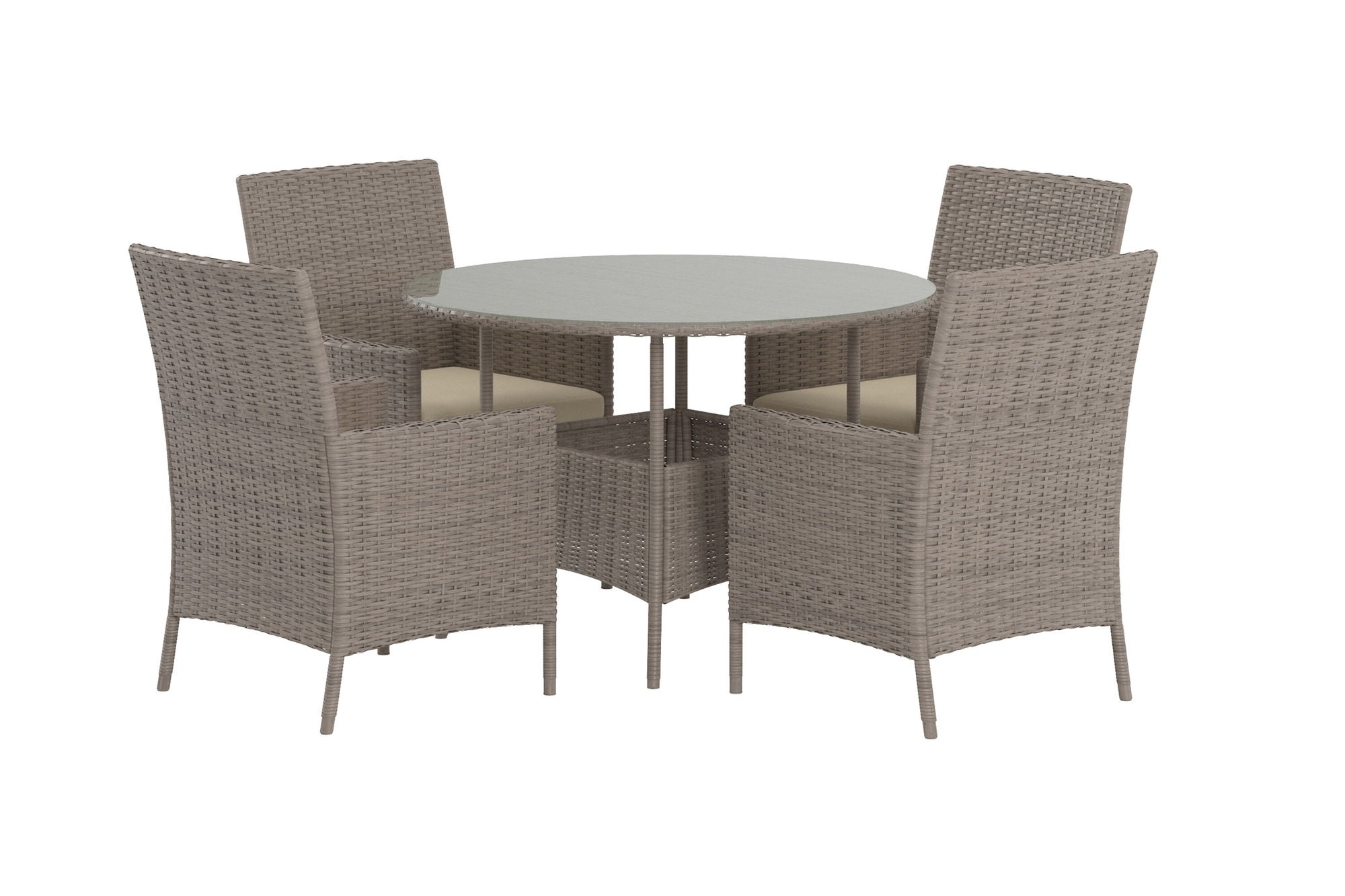 Venture Home Lefkas rund Dining Set - Brown Steel Rattan