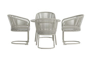 Venture Home Tilos rund Dining Set 5 pcs - Light Grey Wicker / Beige
