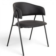 Spisebordsstol Sort PU (Model: Lina) (2 stk.)