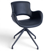 Spisebordsstol Sort Læder (Model: Luna) (2 stk.)
